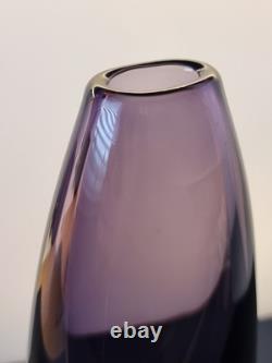 Gunnar Nylund Strombergshyttan B894 Purple Sommerso Glass Vase 26cm Signed