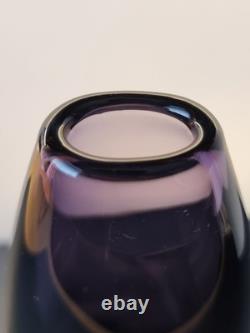 Gunnar Nylund Strombergshyttan B894 Purple Sommerso Glass Vase 26cm Signed