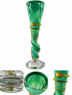 Guy Untrauer Blown Glass Vase, Signed and Dated 1990, H 27 cm, Art Glass