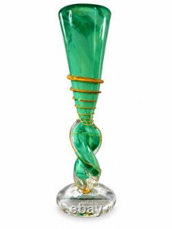 Guy Untrauer Blown Glass Vase, Signed and Dated 1990, H 27 cm, Art Glass