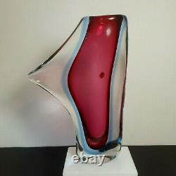 HEAVY Arte Nuova Pustetto & Zanetti Murano Studio Glass Sculptural Sommerso Vase