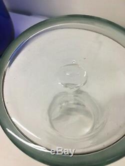 HTF Mid Century Modern Blenko Clear Art Glass Face Vase. MCM