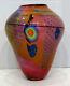 Huge! Signed Wes Hunting Studio Art Glass Colorfield Vase Sculpture / Stunning