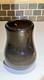 Hand Blown Art Glass Vase Amber Brown Gold Fleck Heavy Murano Style 6