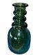 Hand Blown Glass Vase Emerald Green With Coil Spiral. 6 Mint Condition Blinko