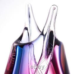 Hand Blown Sommerso Art Glass Teardrop Vase 8 tall
