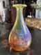 Hand Blown Studio Glass Vase Scandinavian Style Amber Swirl