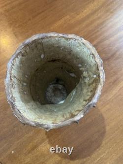 Hand Made Textured Glass Vase by Viv Robertson Out of Gweall Teag Cornwall 24cm