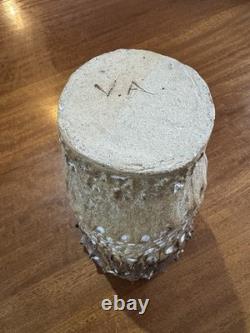 Hand Made Textured Glass Vase by Viv Robertson Out of Gweall Teag Cornwall 24cm