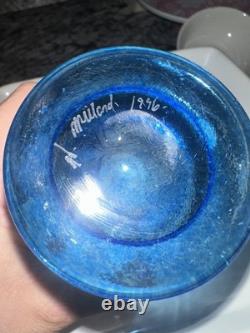 Hand-blown studio art glass jug by British glass artist Helen Millard in 1996