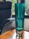 Handblown Handcrafted Cased Art Glass Vase Heavy++ Turquoise Teal 35cm 14 Tall