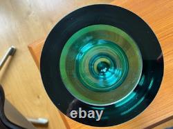 Handblown Handcrafted Cased Art Glass Vase Heavy++ Turquoise Teal 35cm 14 tall