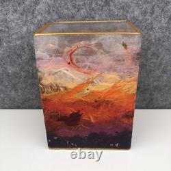 Handcrafted Art Glass Textured Glassware Vase Sunset Sunrise Design Abstract Art