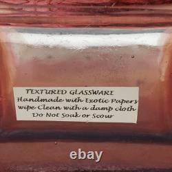 Handcrafted Art Glass Textured Glassware Vase Sunset Sunrise Design Abstract Art