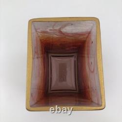 Handcrafted Art Glass Textured Glassware Vase Sunset Sunrise Design Abstract Art