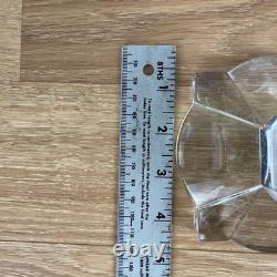 Heavy Clear Lead Crystal Paneled Tapered Flower Vase Square Pedestal Base 10.5in