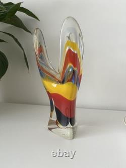 Highly collectable Iwatsu Hineri Glassworks, 3 Lobed Vase, 1960s, Japanese