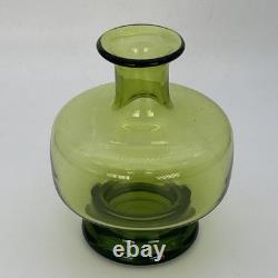 Holmegaard Denmark Green Vase Per Lutken circa 1955 1963 hand blown
