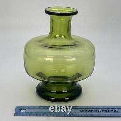 Holmegaard Denmark Green Vase Per Lutken circa 1955 1963 hand blown