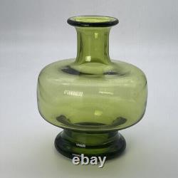 Holmegaard Denmark Green Vase Per Lutken circa 1955 1963 hand blown