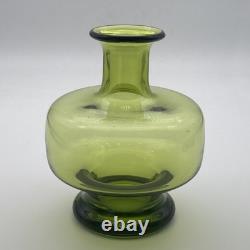 Holmegaard Denmark Green Vase Per Lutken circa 1955 1963 hand blown
