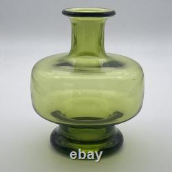 Holmegaard Denmark Green Vase Per Lutken circa 1955 1963 hand blown