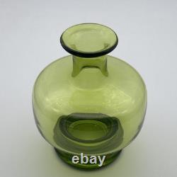 Holmegaard Denmark Green Vase Per Lutken circa 1955 1963 hand blown
