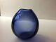Holmegaard Per Lutken Sapphire Drop Vase Mcm Glass 15469 Art Bulbous Vintage 50s