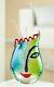 Huge 28cm Art Glass Picasso Tribute Grotesque Abstract Glass Vase 10