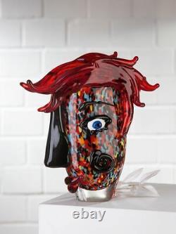 Huge 30.5cm Art Glass Picasso Tribute Grotesque Abstract Glass Vase 12