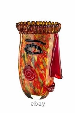 Huge 30cm Art Glass Picasso Tribute Grotesque Abstract Glass Vase 6