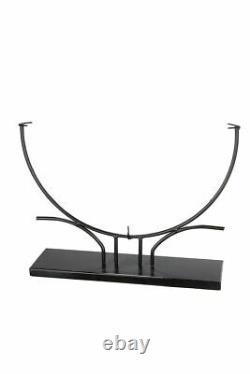 Huge 49cm Luxurious Striking Planets Art Glass Vase On Metal Stand