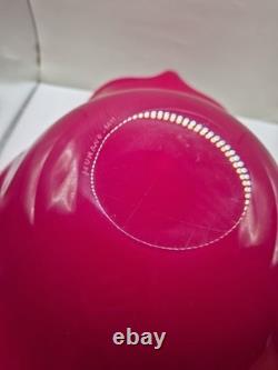 Huge 50cm Murano Cased Glass Centerpiece Bowl Pink White Signed 2.5kg Freeform