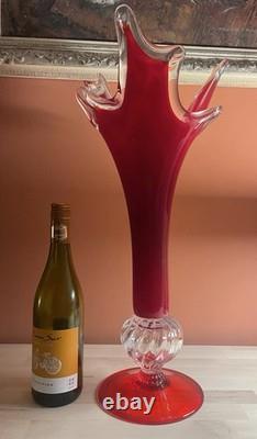 Huge 54cm Mud Central Art Glass Vase