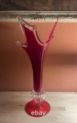 Huge 54cm Mud Central Art Glass Vase