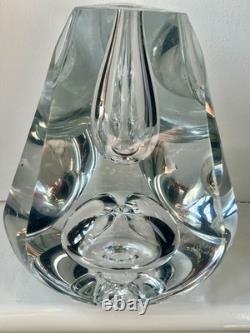 Huge Buxton and Kutch Signed Faceted Glass Vase 4kg! 7.5 inches