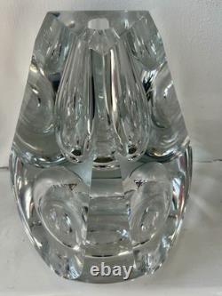 Huge Buxton and Kutch Signed Faceted Glass Vase 4kg! 7.5 inches