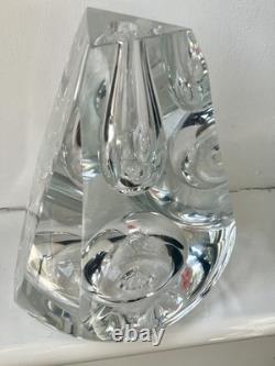 Huge Buxton and Kutch Signed Faceted Glass Vase 4kg! 7.5 inches