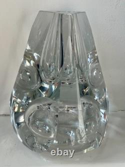 Huge Buxton and Kutch Signed Faceted Glass Vase 4kg! 7.5 inches
