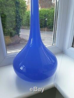 Huge Handmade Vintage Empoli Italian Art Glass Bottle Vase