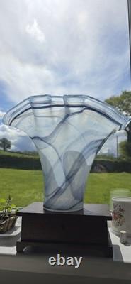 Huge Murano Hankerchief Art Glass Vase. Mid Century Centrepiece Italian Glass