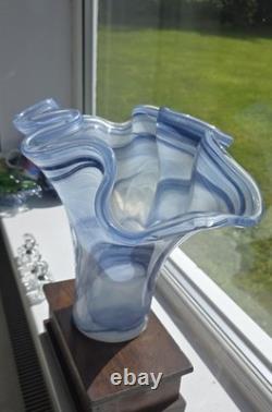 Huge Murano Hankerchief Art Glass Vase. Mid Century Centrepiece Italian Glass