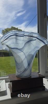 Huge Murano Hankerchief Art Glass Vase. Mid Century Centrepiece Italian Glass