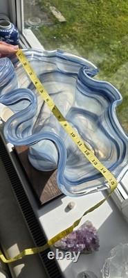 Huge Murano Hankerchief Art Glass Vase. Mid Century Centrepiece Italian Glass