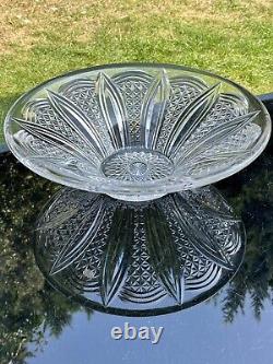 Huge Rare Stuart Crystal Glass Ludwig Kny 1930's Art Deco Bowl Vase 39cm 6KG