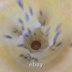 Igor Muller Studio Art Glass Handled Vase Speckled Iridescent Design