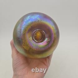 Igor Muller Studio Art Glass Handled Vase Speckled Iridescent Design