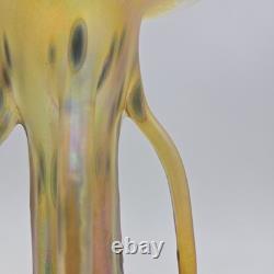 Igor Muller Studio Art Glass Handled Vase Speckled Iridescent Design