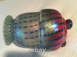 Igor Muller Tri-colored Hand Blown Glass Vase Signed By Artist