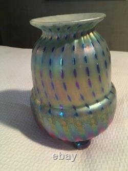 Igor Muller Tri-colored Hand Blown Glass Vase Signed By Artist